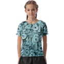 Blue Digits Background, Artwork, Numbers Kids  Frill Chiffon Blouse View1
