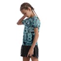 Blue Digits Background, Artwork, Numbers Kids  Frill Chiffon Blouse View2