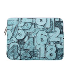 Blue Digits Background, Artwork, Numbers 13  Vertical Laptop Sleeve Case With Pocket
