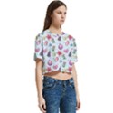 Christmas Decorations Pattern, Xmas Backgrounds Women s Round Neck Short Sleeve Crop Top View3