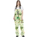 Christmas Pattern Background Seamless Women s Front Zip Ski And Snowboard Bib Pants View1