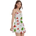Christmas Pattern, Pattern, Christmas, Trees, Santa Body Wrap Sleeveless V-Neck Mini Dress View3