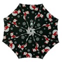 Christmas Texture, Retro Background With Snowmen Automatic Folding Umbrella with Case (Medium) View1