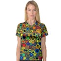 Circles, Colorful V-Neck Sport Mesh T-Shirt View1