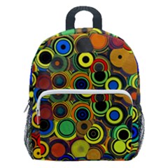 Circles, Colorful Kids  Age 5-10 Lightweight School Backpack With Side Pockets