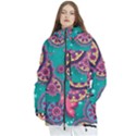 Floral Pattern, Abstract, Colorful, Flow Women s Multi Pockets Zip Ski and Snowboard Waterproof Breathable Jacket View1