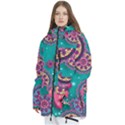 Floral Pattern, Abstract, Colorful, Flow Women s Multi Pockets Zip Ski and Snowboard Waterproof Breathable Jacket View2