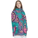 Floral Pattern, Abstract, Colorful, Flow Women s Multi Pockets Zip Ski and Snowboard Waterproof Breathable Jacket View3