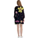 Foliage Pattern, Adorable Beautiful Open Front 3/4 Sleeve Batwing Chiffon Cardigan Kimono View4