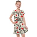 Love Abstract Background Love Textures Kids  Cross Web Dress View1