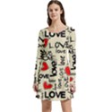 Love Abstract Background Love Textures Long Sleeve Velour Skater Dress View1