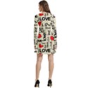 Love Abstract Background Love Textures Long Sleeve Velour Skater Dress View4