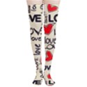 Love Abstract Background Love Textures Thigh High Stockings View1