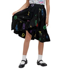 Numbers, Math, Keyboard Kids  Ruffle Flared Wrap Midi Skirt