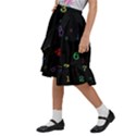 Numbers, Math, Keyboard Kids  Ruffle Flared Wrap Midi Skirt View2