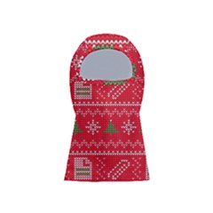 Red Christmas Pattern Xmas Decorations, Christmas Knitted Texture Balaclava Face Mask