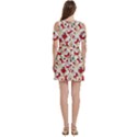 Santa Claus Patterns, Christmas Decorations Women s Cold Shoulder Round Neck Mini Dress View4