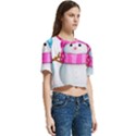 Two Snowmen, Women s Round Neck Short Sleeve Crop Top View3