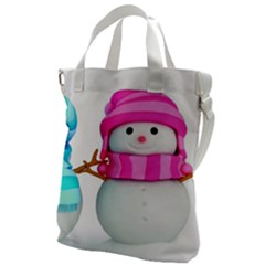 Two Snowmen, Canvas Messenger Bag