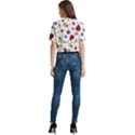 Seamless Pattern Nature Flowers Women s Round Neck Short Sleeve Crop Top View4