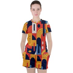 Abstract Pattern Design Women s T-shirt And Shorts Set