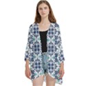 Tiles Abstract Pattern Texture Design Open Front 3/4 Sleeve Batwing Chiffon Cardigan Kimono View1