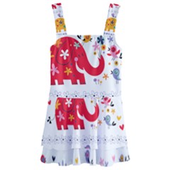 African Elephant Cute Cartoon Seamless Shading Cartoon Character Kids  Layered Skirt Swimsuit
