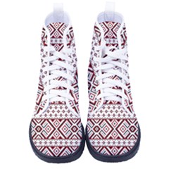 Ukrainian Folk Seamless Pattern Ornament Women s High-top Canvas Sneakers