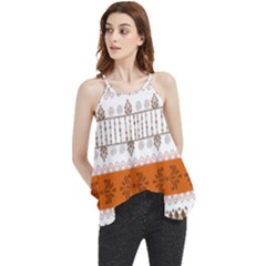 Ethnic Traditional Seamless Pattern Flowy Camisole Tank Top