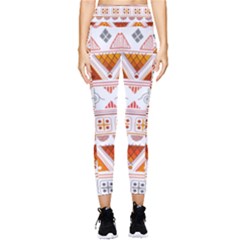 Bright Aztec Ethnic Seamless Pattern Pocket Leggings 