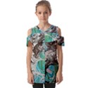 Marbling Mono Blend  Fold Over Open Sleeve Top View1