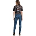 Pearls and stones Women s Round Neck Short Sleeve Crop Top View4