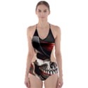 Confederate Flag Usa America United States Csa Civil War Rebel Dixie Military Poster Skull Cut-Out One Piece Swimsuit View1