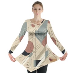 Boho Abstract Architecture Long Sleeve Tunic 