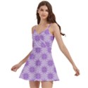 Purple Pattern Seamless Texture Mandala Body Wrap Sleeveless V-Neck Mini Dress View2