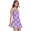 Purple Pattern Seamless Texture Mandala Body Wrap Sleeveless V-Neck Mini Dress View3