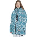 Blue Winter Knitted Texture, Blue Winter Background, Knitted Texture Women s Multi Pockets Zip Ski and Snowboard Waterproof Breathable Jacket View2
