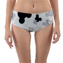 Mickey Mouse, Black, Classic, Cute, Disne Reversible Mid-Waist Bikini Bottoms View3