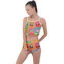 Owls Pattern, Abstract, Art, Desenho Summer Cropped Co-Ord Set View1