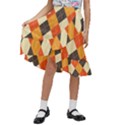 Halloween Argyle Pattern  Kids  Ruffle Flared Wrap Midi Skirt View1
