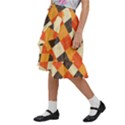 Halloween Argyle Pattern  Kids  Ruffle Flared Wrap Midi Skirt View2