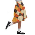 Halloween Argyle Pattern  Kids  Ruffle Flared Wrap Midi Skirt View3