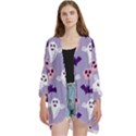Boo crew halloween season Open Front 3/4 Sleeve Batwing Chiffon Cardigan Kimono View1