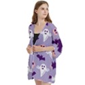 Boo crew halloween season Open Front 3/4 Sleeve Batwing Chiffon Cardigan Kimono View2