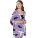 Boo crew halloween season Open Front 3/4 Sleeve Batwing Chiffon Cardigan Kimono View3