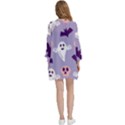 Boo crew halloween season Open Front 3/4 Sleeve Batwing Chiffon Cardigan Kimono View4