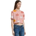 Pumpkin Pattern Halloween 20240926 160345 0000 Women s Round Neck Short Sleeve Crop Top View3