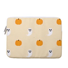 Pumpkin And Boo Crew Halloween  13  Vertical Laptop Sleeve Case With Pocket