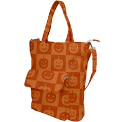 Seamless Halloween Pattern With Smiling Pumpkin 20240926 161520 0000 Shoulder Tote Bag