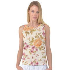 Peony Flower Pattern Background Women s Basketball Tank Top